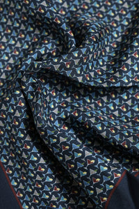 Dolce & Gabbana Blue Cocktail Silk Square Foulard Men's Scarf