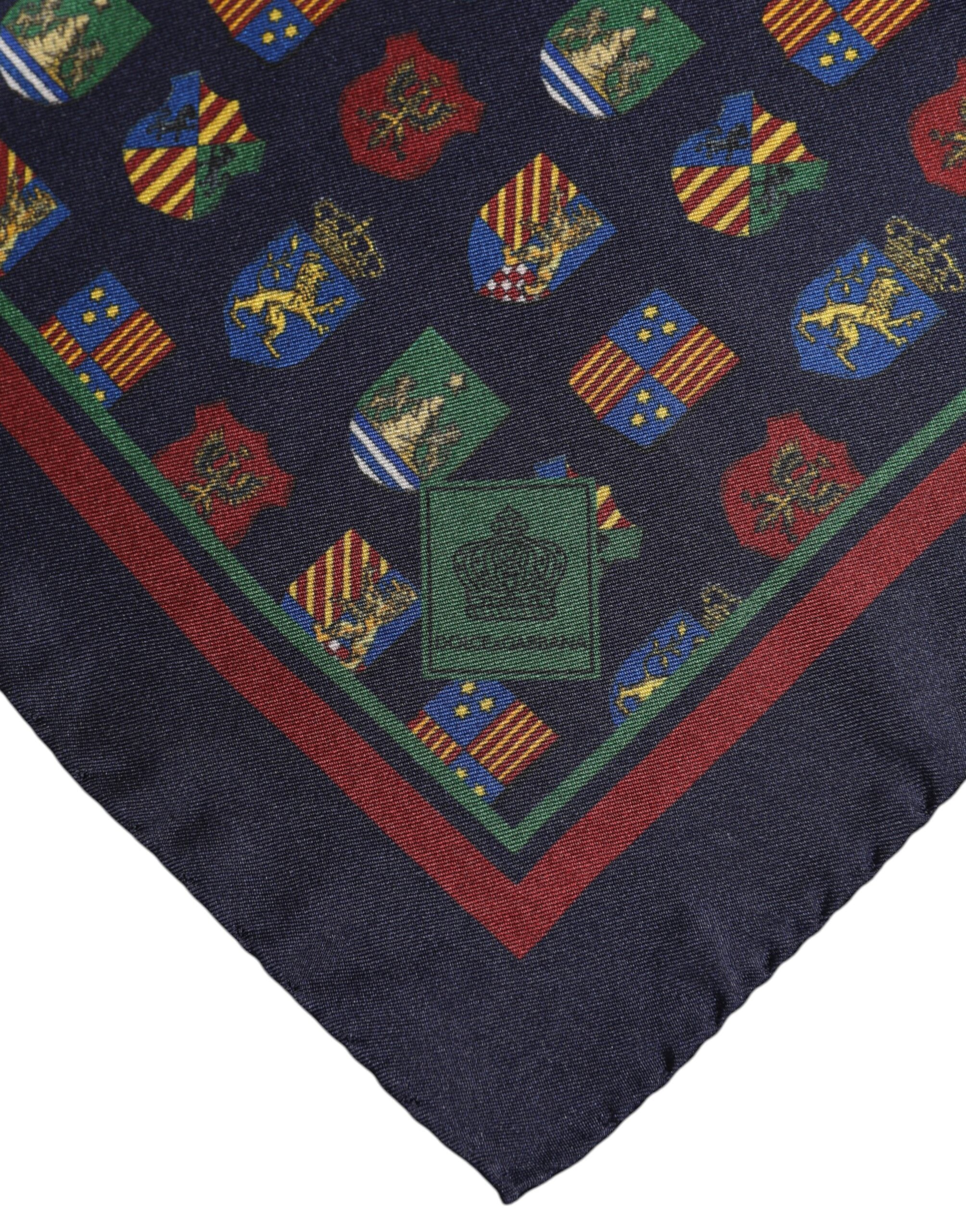 Dolce & Gabbana Multicolor Medals Square Foulard Men's Scarf