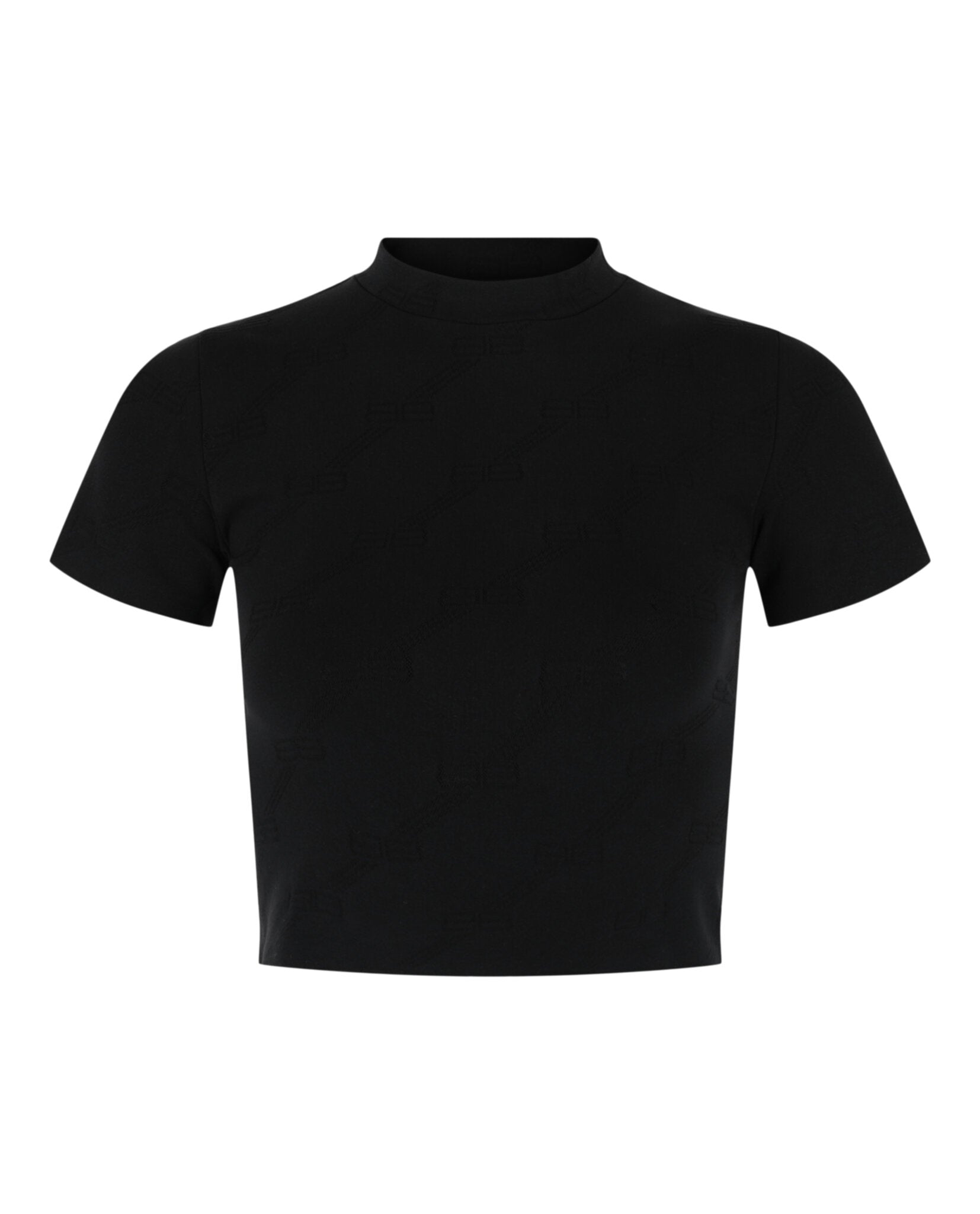 Balenciaga Womens Mock-neck Cropped Top