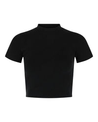 Balenciaga Womens Mock-neck Cropped Top