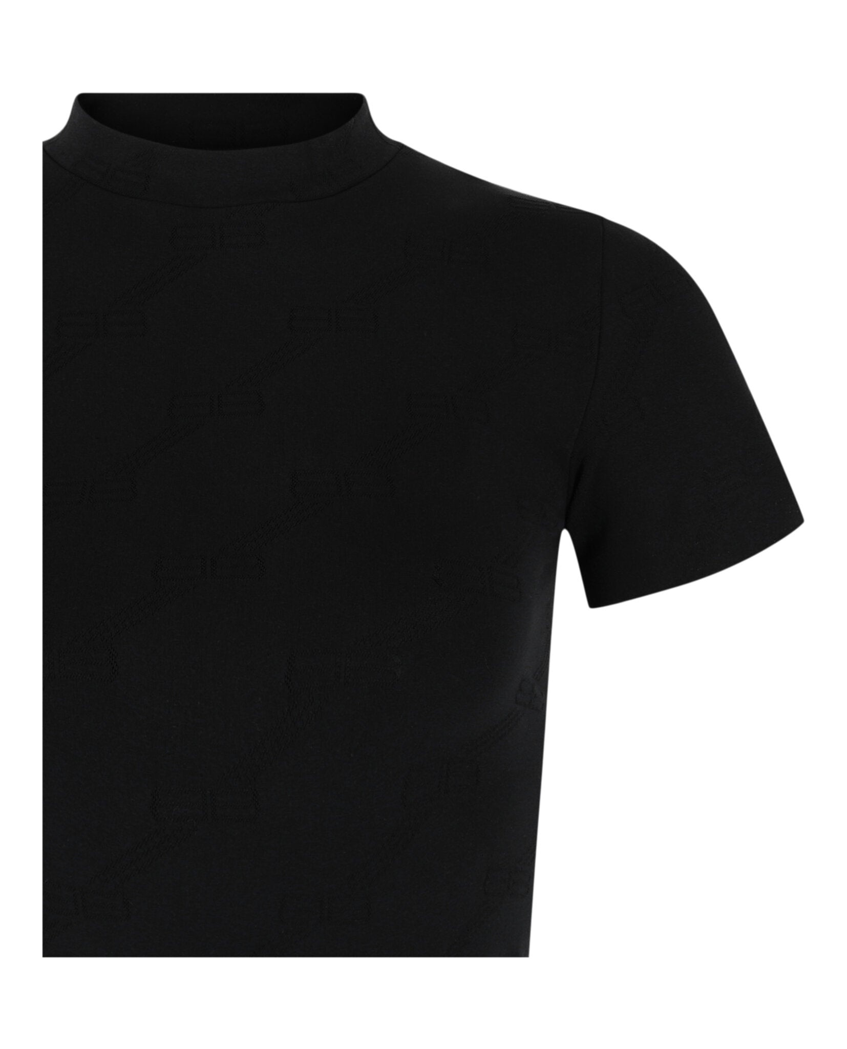Balenciaga Womens Mock-neck Cropped Top