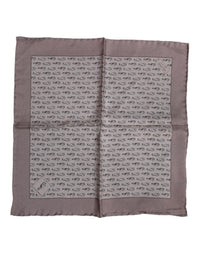 Dolce & Gabbana Brown Sea Horse Silk Square Foulard Men's Scarf