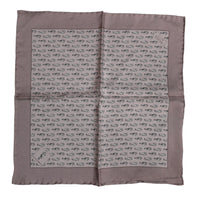 Dolce & Gabbana Brown Sea Horse Silk Square Foulard Men's Scarf