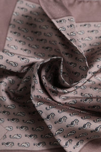 Dolce & Gabbana Brown Sea Horse Silk Square Foulard Men's Scarf