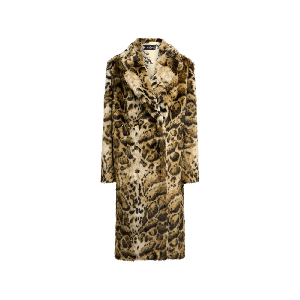 Etro Neutrals Coats - Faux Fur Coats Women