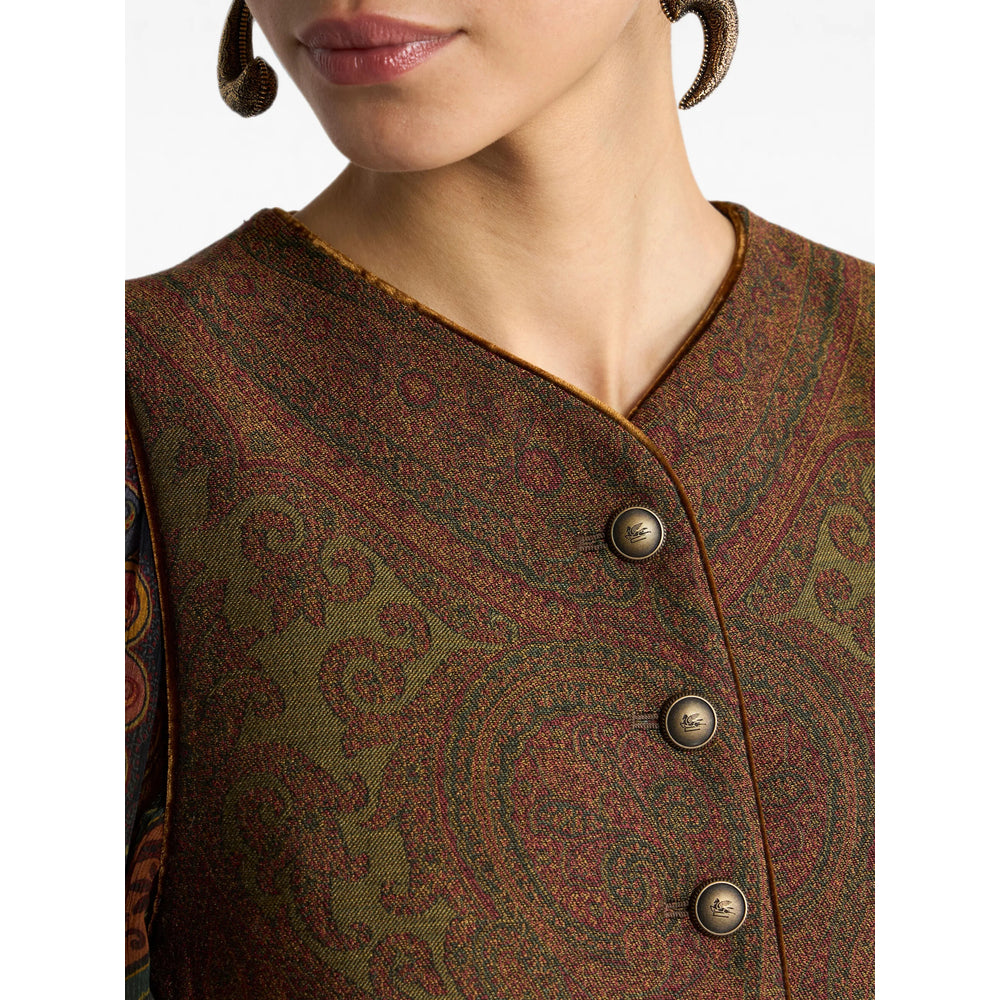 Etro Brown Jackets - Waistcoat & Gilets Women