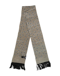 Dolce & Gabbana Gray Skulls Silk Fringes Men Foulard Men's Scarf