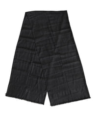 Dolce & Gabbana Dark Gray Cashmere Fringes Neck Warmer Men's Scarf