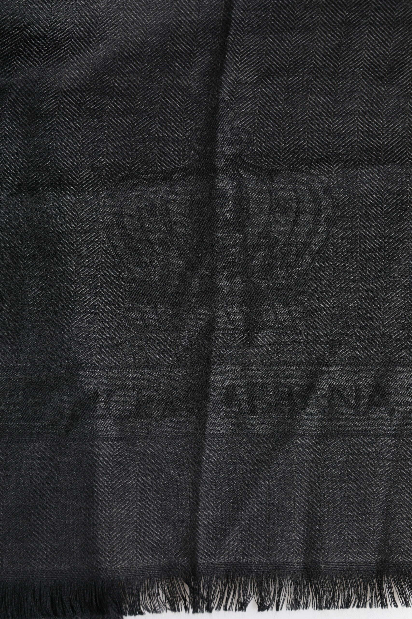 Dolce & Gabbana Dark Gray Cashmere Fringes Neck Warmer Men's Scarf