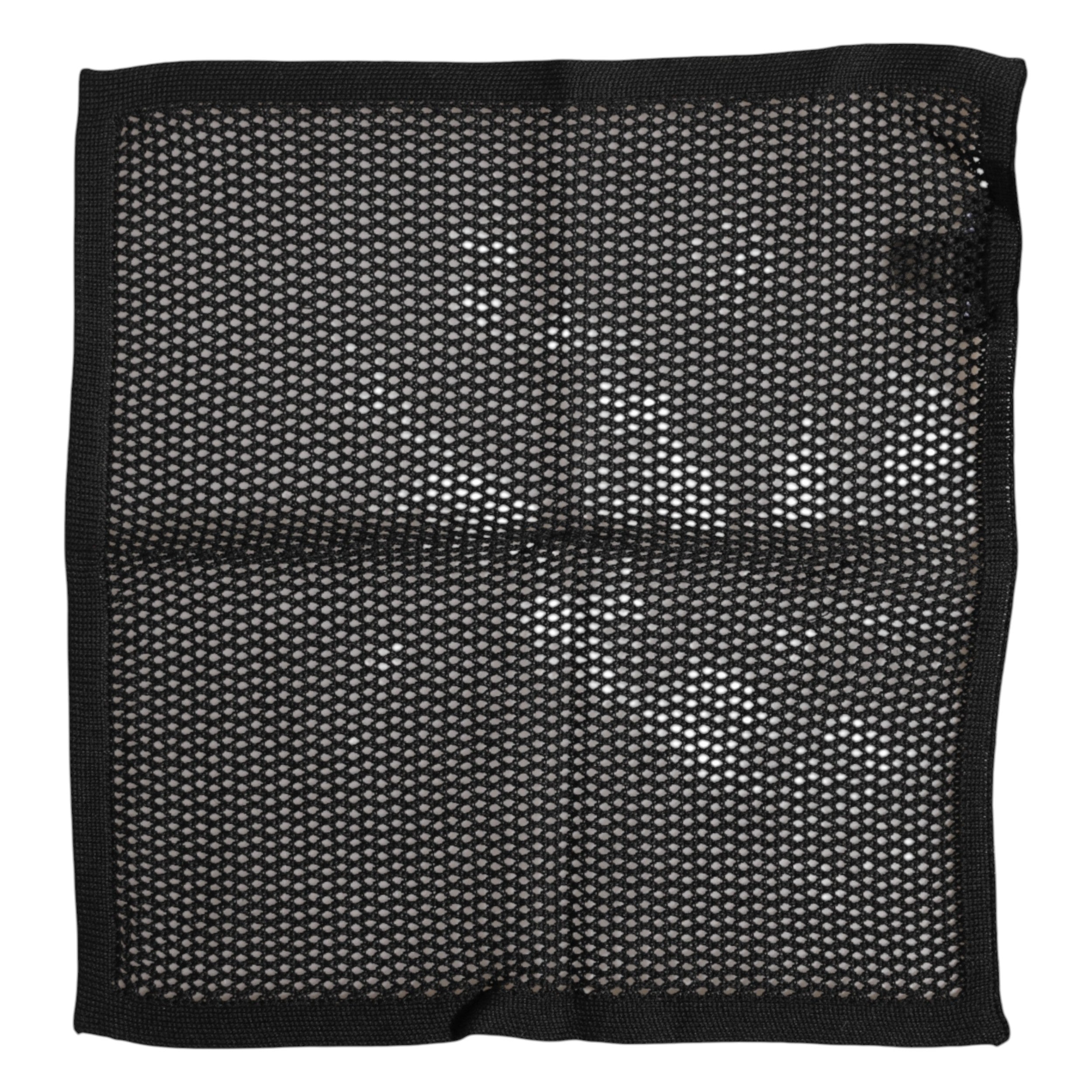 Dolce & Gabbana Black Patterned Cotton Square Foulard Men's Scarf