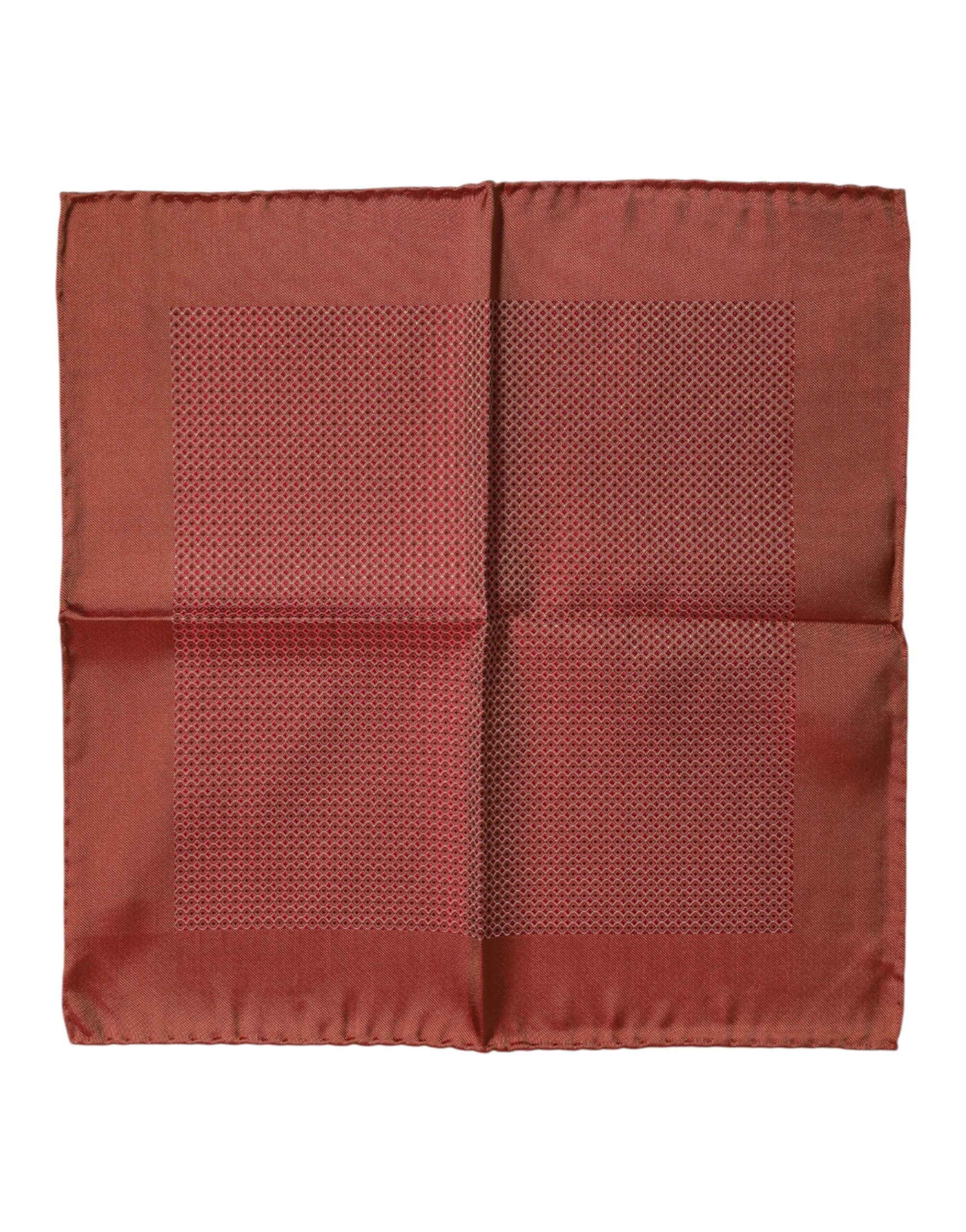 Dolce & Gabbana Orange Silk Square Men Foulard Men's Scarf