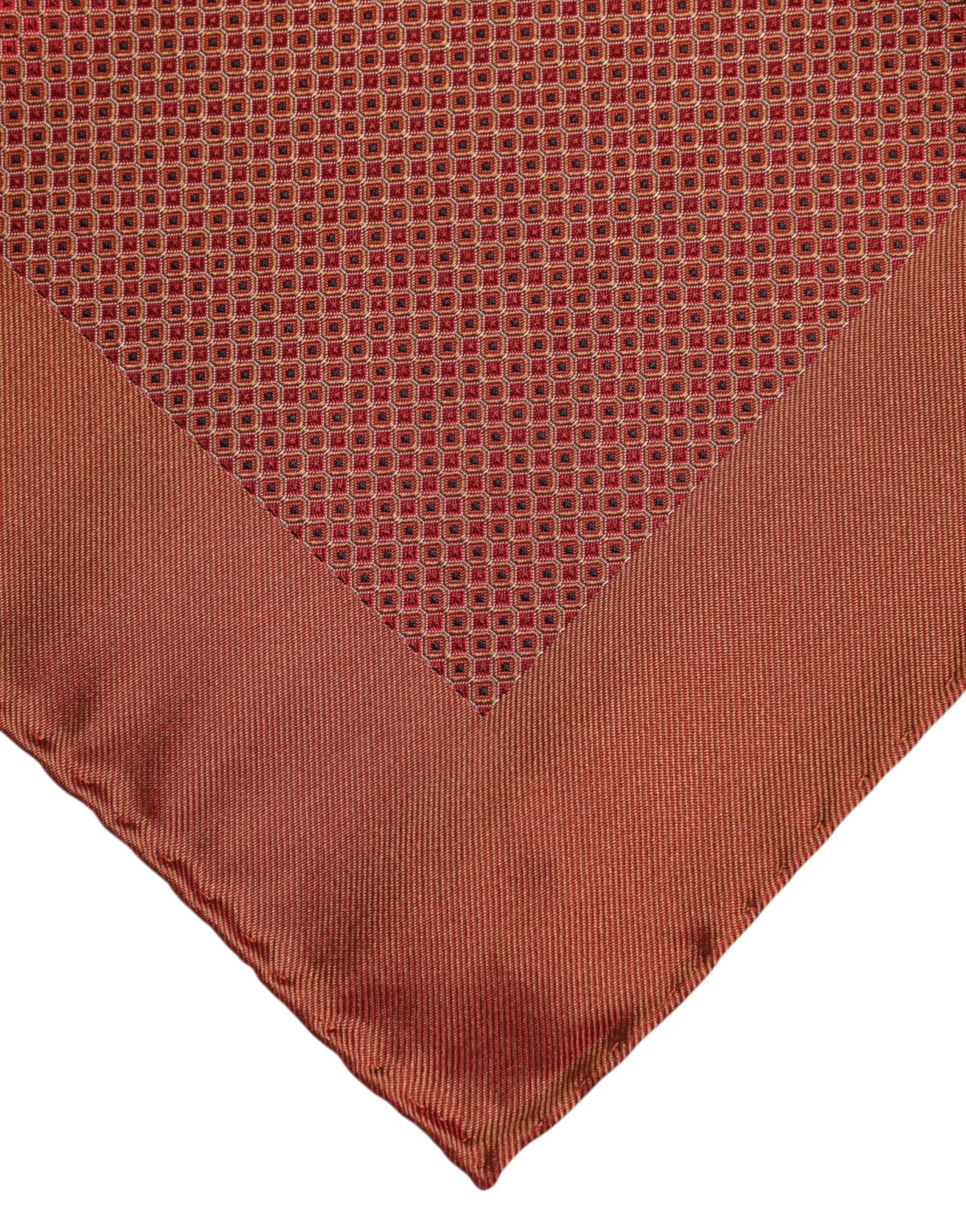 Dolce & Gabbana Orange Silk Square Men Foulard Men's Scarf