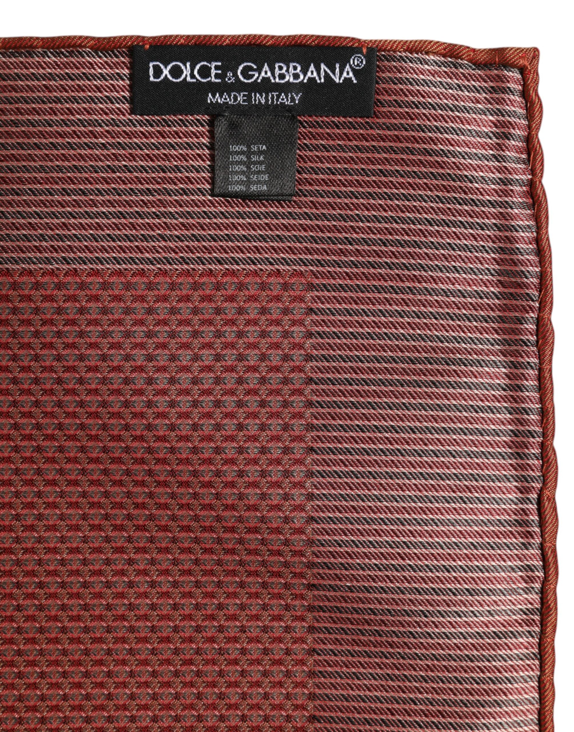 Dolce & Gabbana Orange Silk Square Men Foulard Men's Scarf