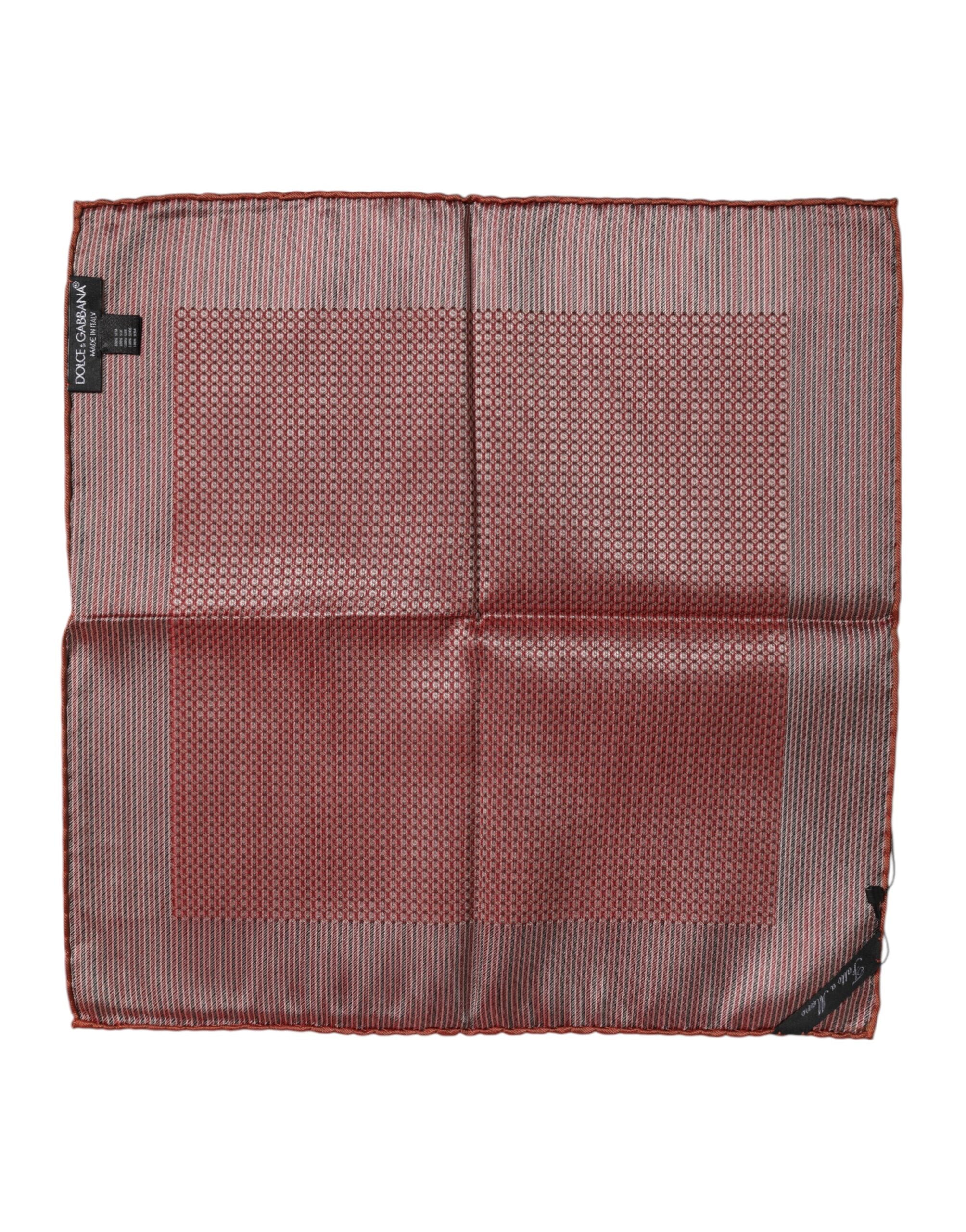 Dolce & Gabbana Orange Silk Square Men Foulard Men's Scarf