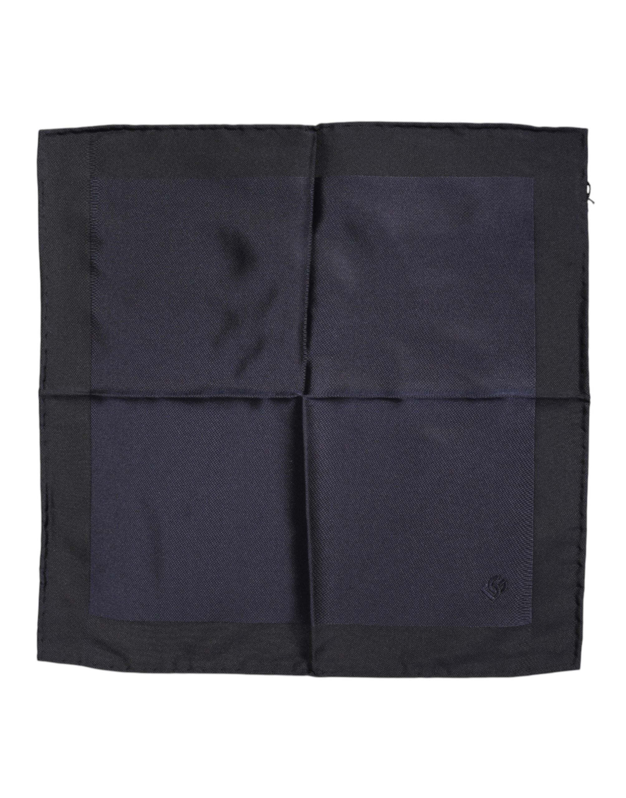 Dolce & Gabbana Dark Blue Silk Square Men Foulard Men's Scarf