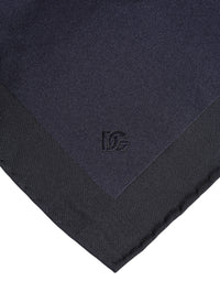 Dolce & Gabbana Dark Blue Silk Square Men Foulard Men's Scarf