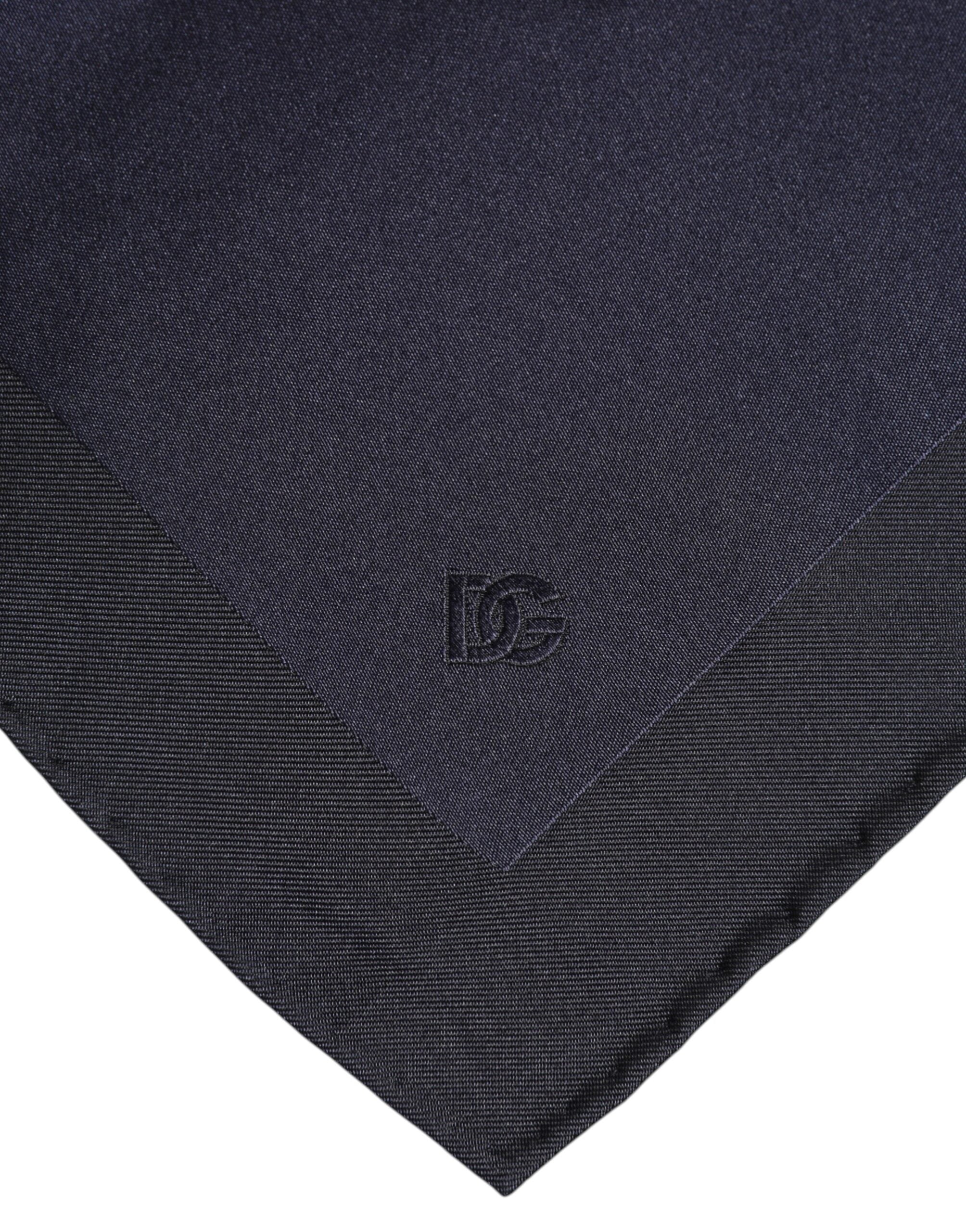 Dolce & Gabbana Dark Blue Silk Square Men Foulard Men's Scarf