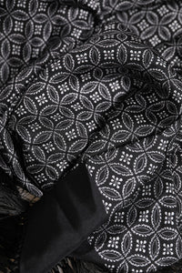 Dolce & Gabbana Black Patterned Fringes Men Foulard Men's Scarf