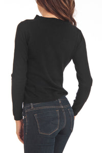 Cashmere Blend Black V-Neck Sweater