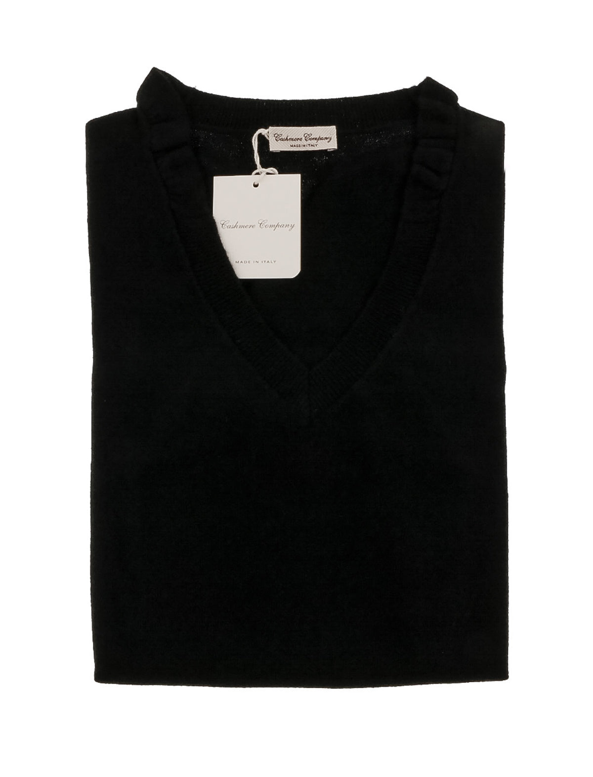 Cashmere Blend Black V-Neck Sweater