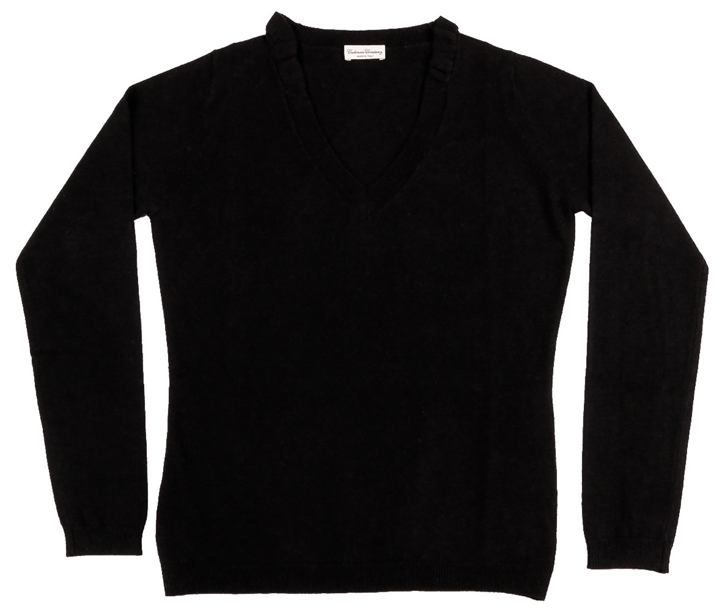 Cashmere Blend Black V-Neck Sweater
