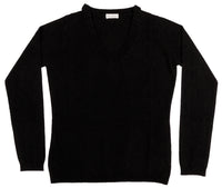 Cashmere Blend Black V-Neck Sweater