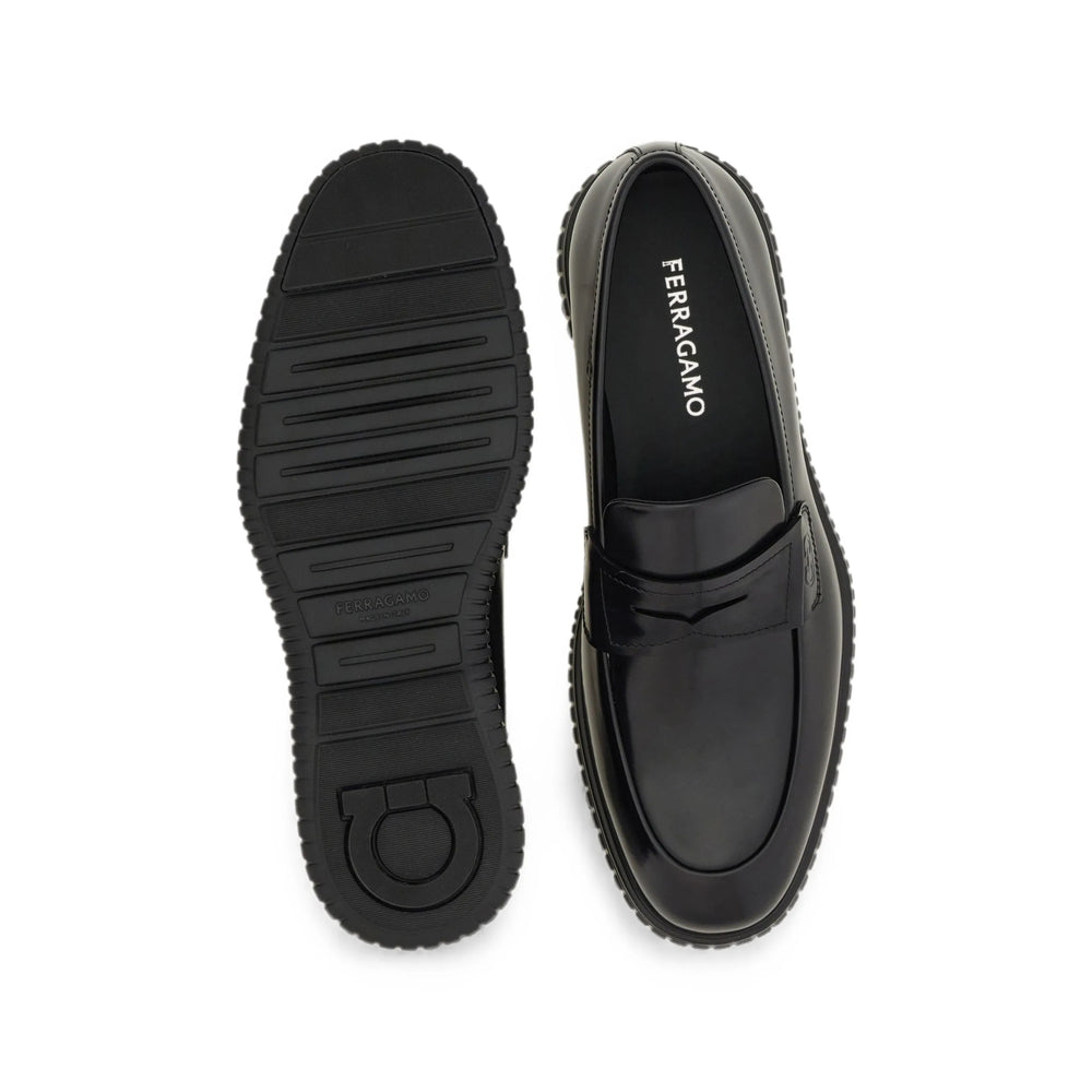 Ferragamo Black Loafers Men