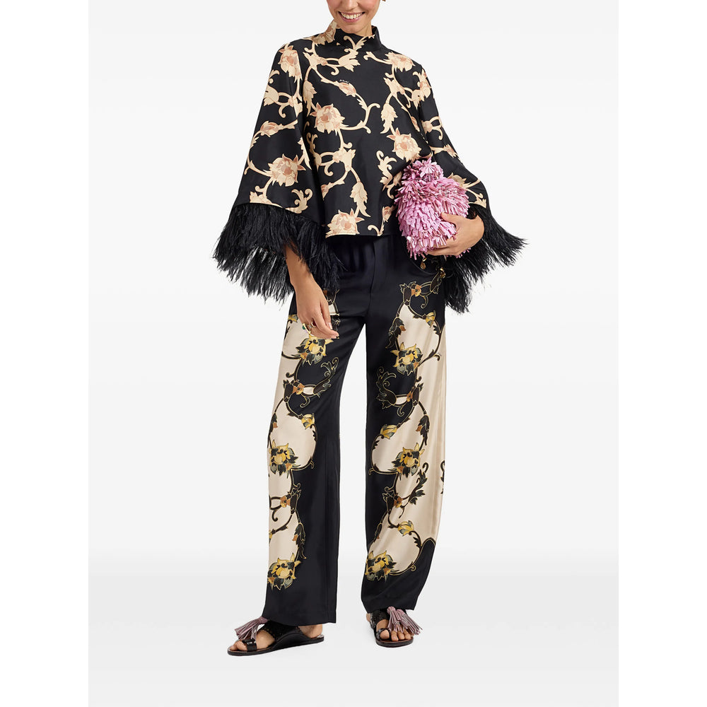 La Doublej Black Trousers - Palazzo Pants Women