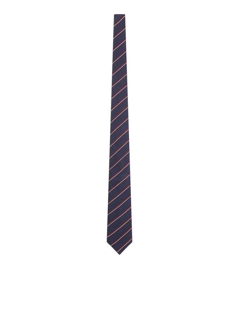 Giorgio Armani Men Silk Tie With Diagonal Stripes