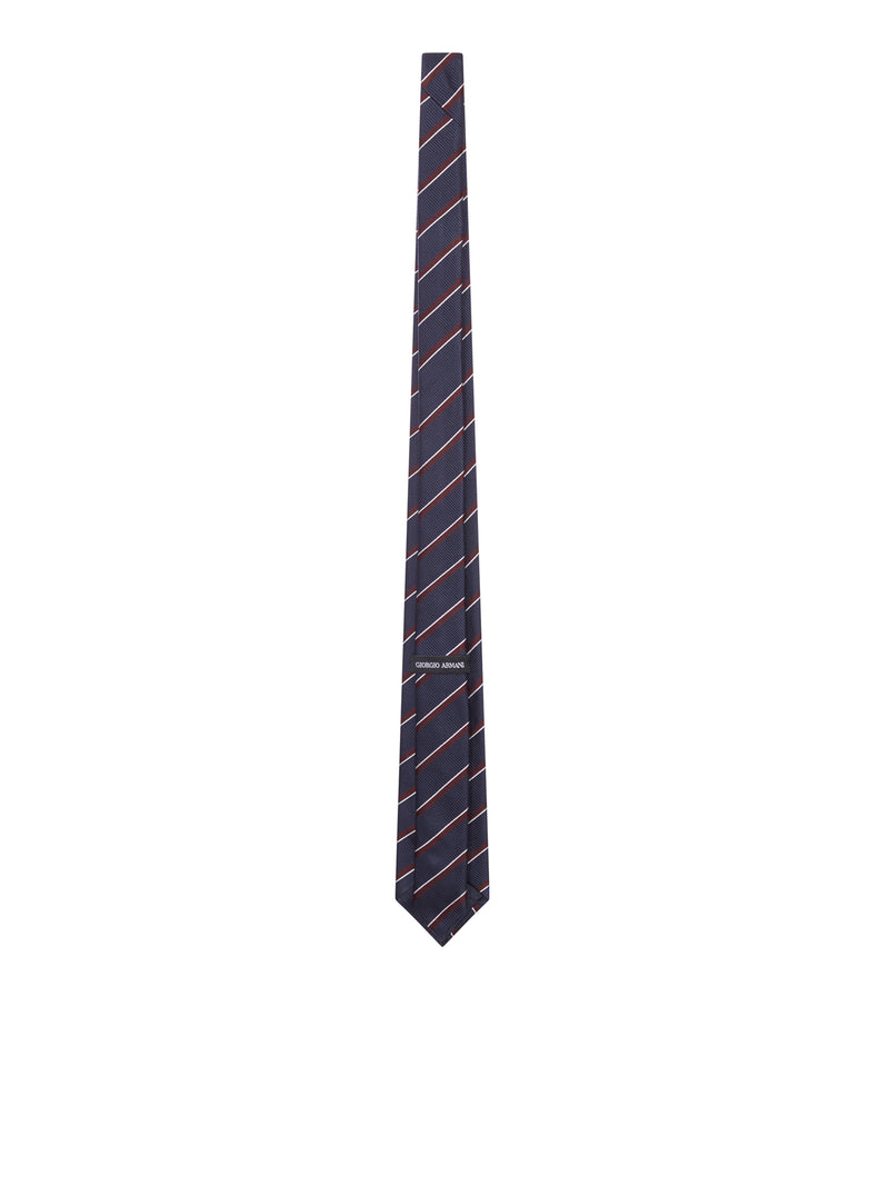 Giorgio Armani Men Silk Tie With Diagonal Stripes