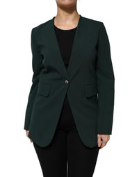Maison Margiela Maison Margiela Green Single Breasted One Button Coat Women's Jacket