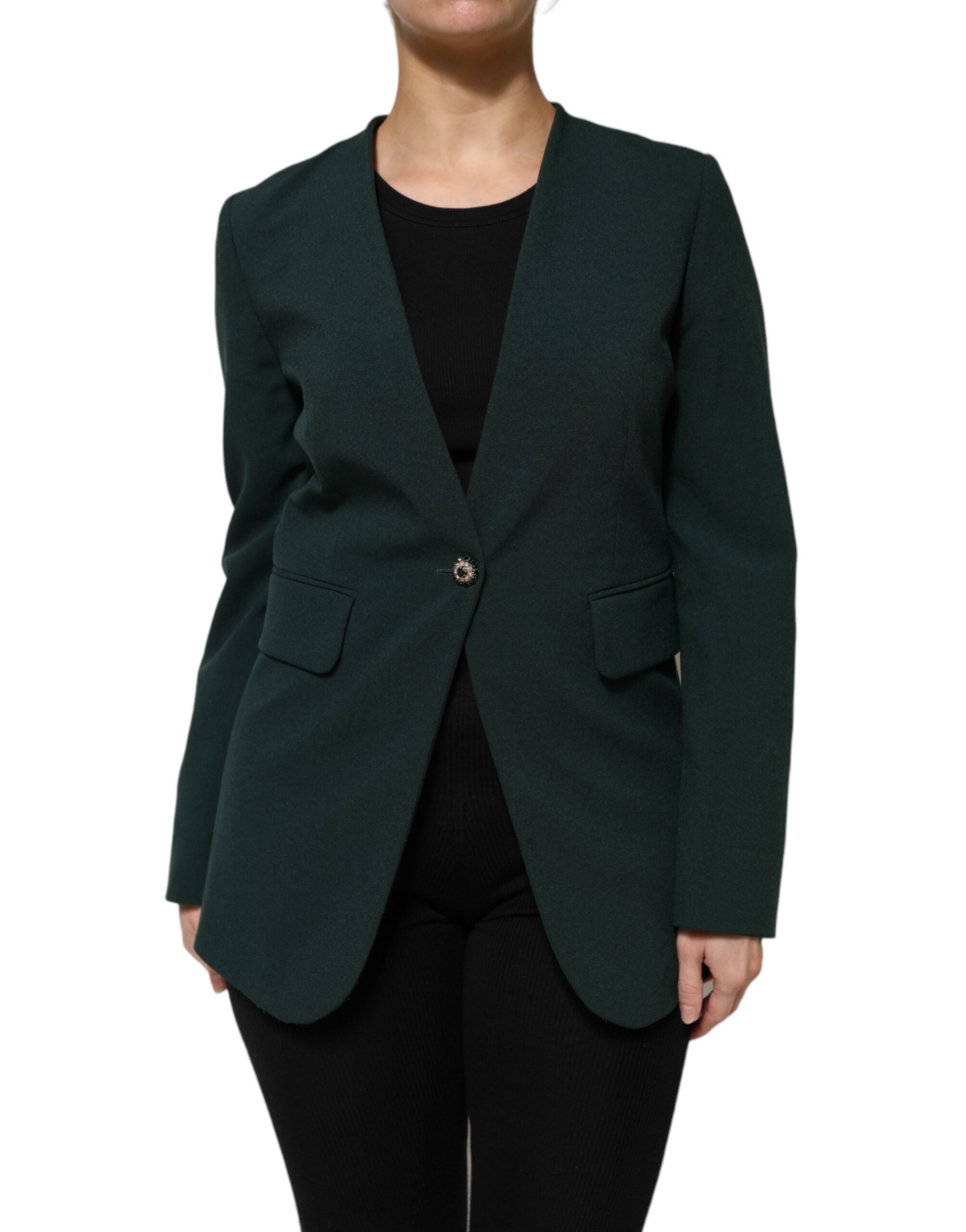 Maison Margiela Maison Margiela Green Single Breasted One Button Coat Women's Jacket
