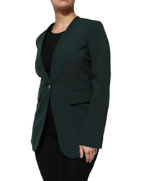 Maison Margiela Maison Margiela Green Single Breasted One Button Coat Women's Jacket