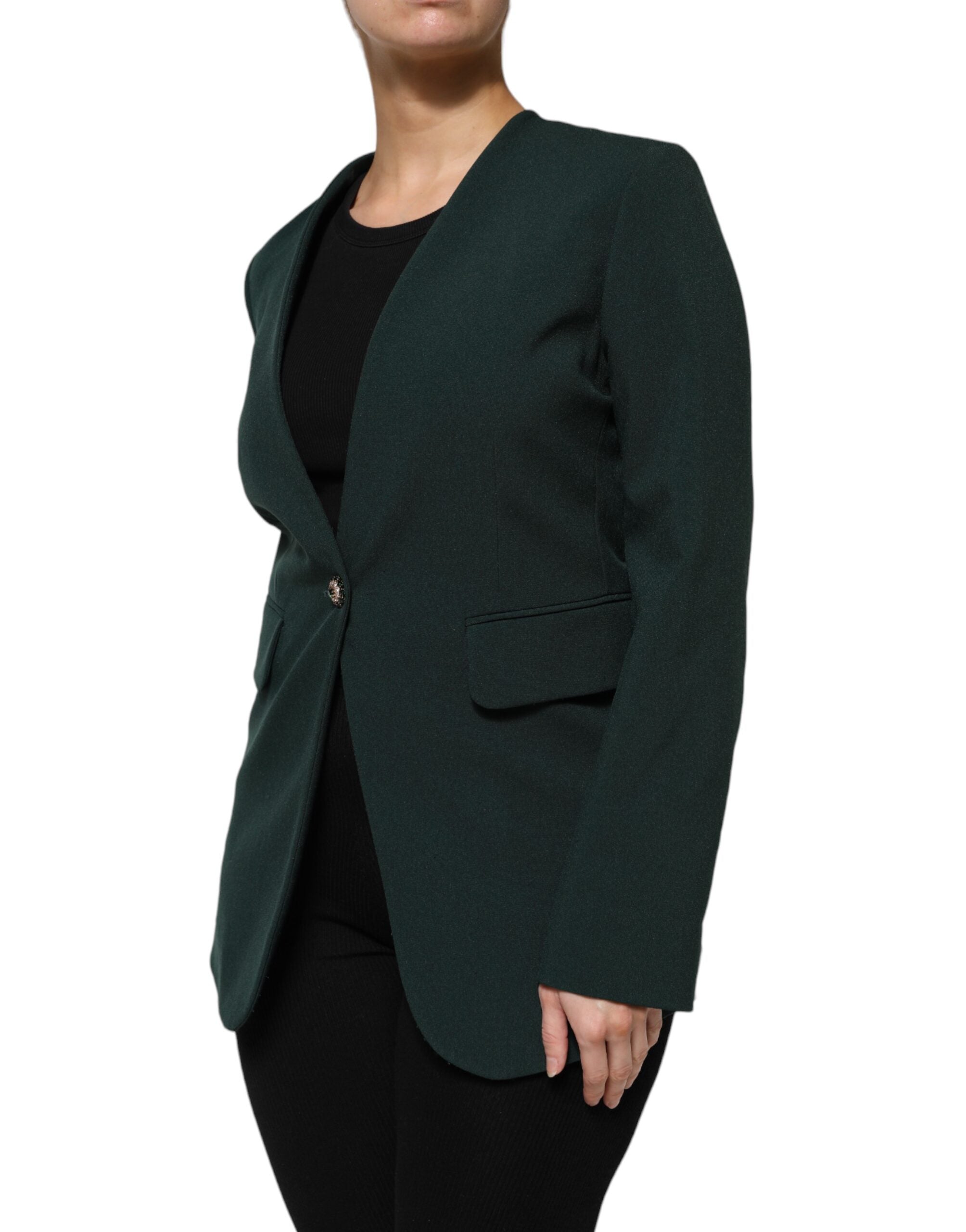 Maison Margiela Maison Margiela Green Single Breasted One Button Coat Women's Jacket