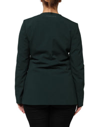 Maison Margiela Maison Margiela Green Single Breasted One Button Coat Women's Jacket