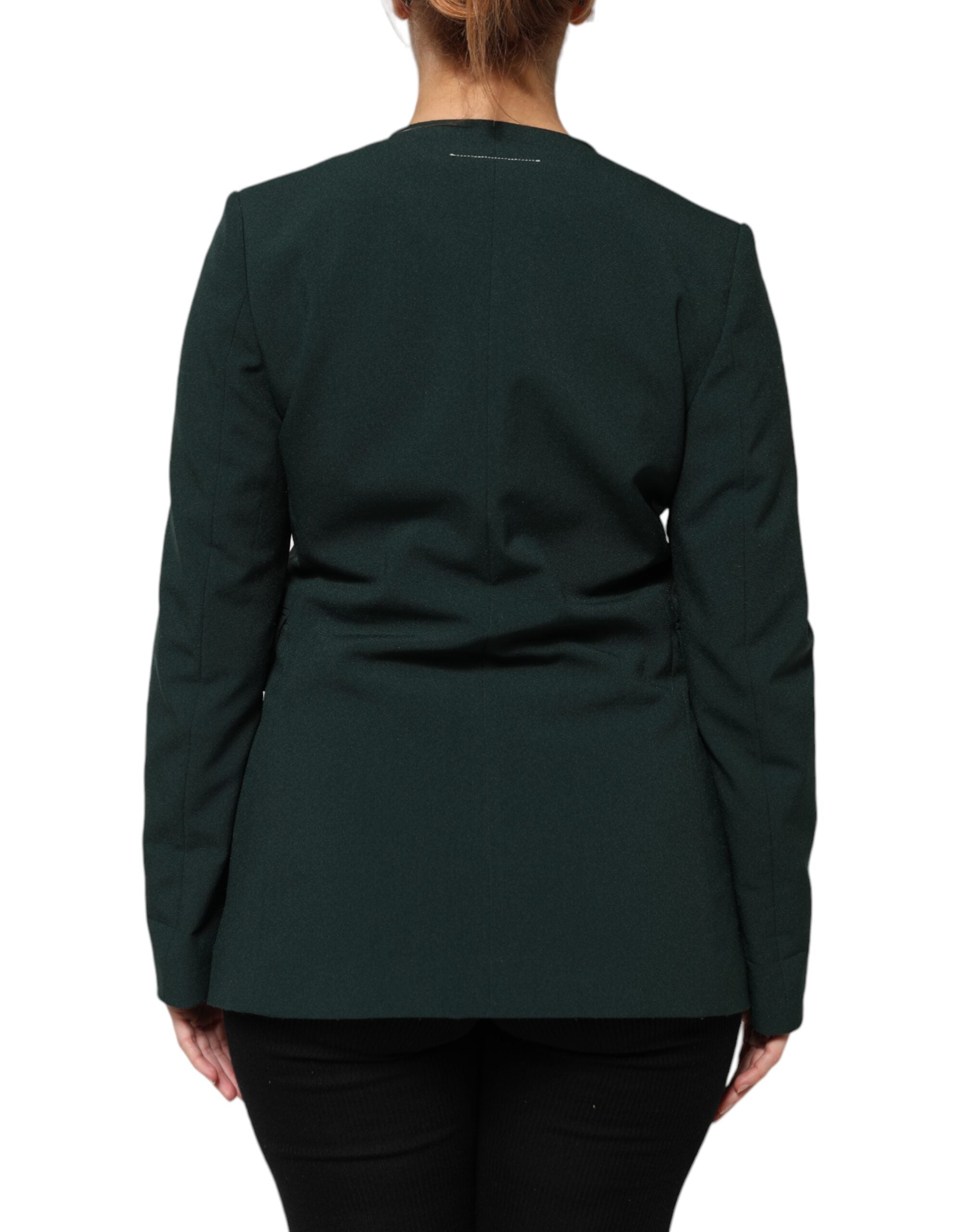 Maison Margiela Maison Margiela Green Single Breasted One Button Coat Women's Jacket