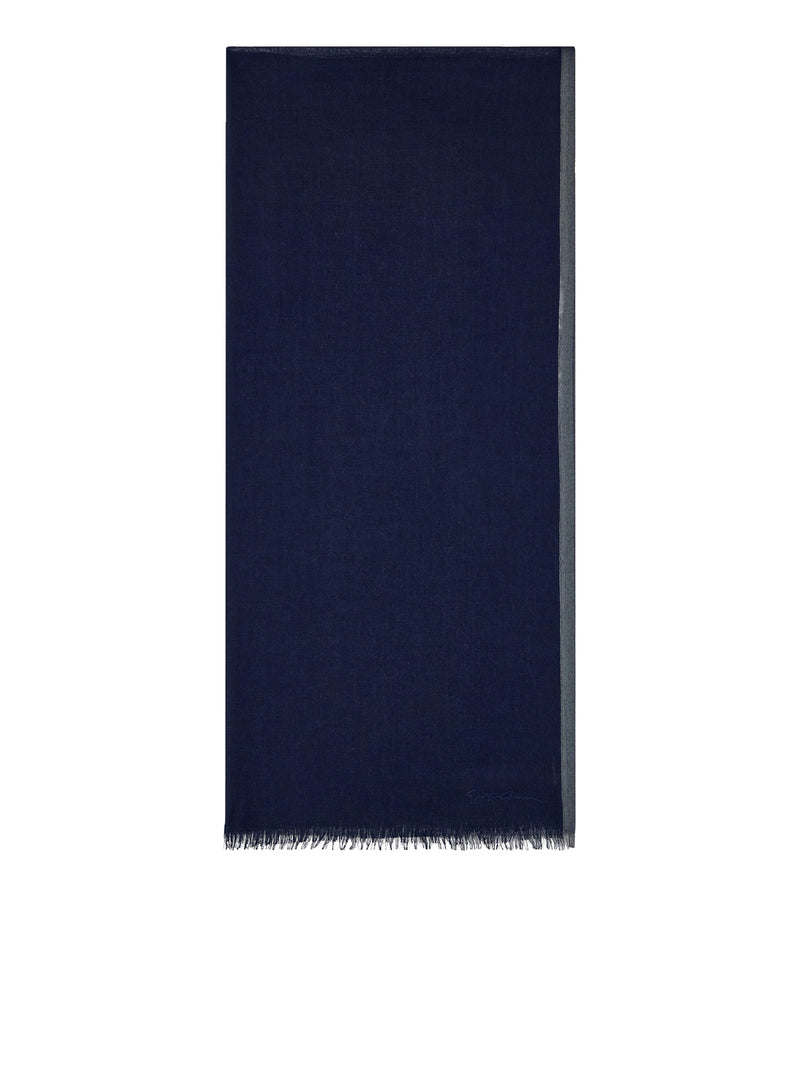 Giorgio Armani Women Cashmere And Silk Stole With Shiny Viscose Edge