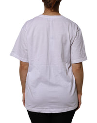 Dolce & Gabbana White Cotton Short Sleeves V-neck Women's T-shirt
