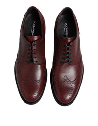 Dolce & Gabbana Dolce & Gabbana Brown Leather Lace Up Derby Dress Men's Shoes