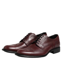 Dolce & Gabbana Dolce & Gabbana Brown Leather Lace Up Derby Dress Men's Shoes
