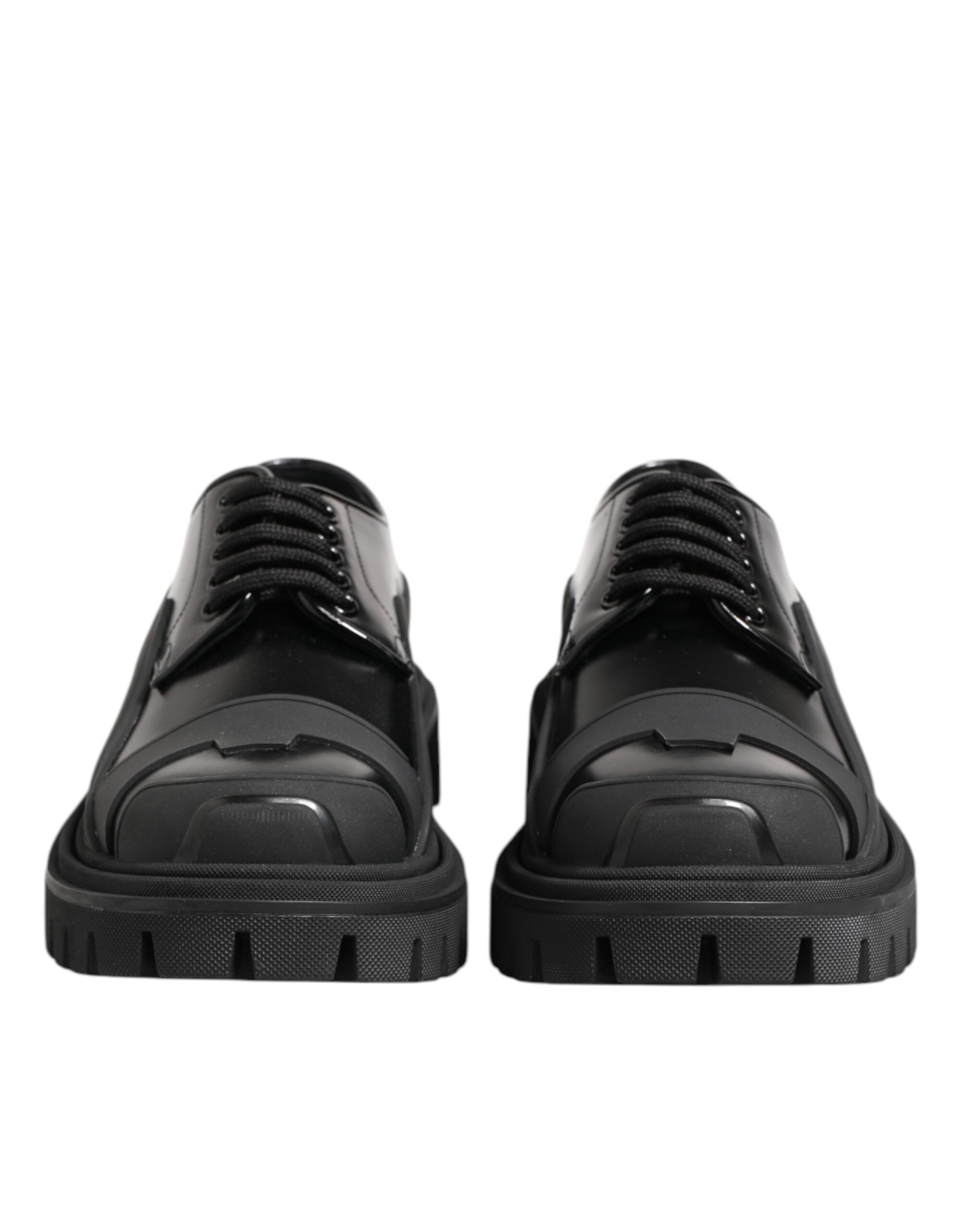 Dolce & Gabbana Dolce & Gabbana Black Patent Leather Trekking Derby Men's Shoes