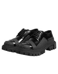 Dolce & Gabbana Dolce & Gabbana Black Patent Leather Trekking Derby Men's Shoes