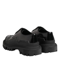 Dolce & Gabbana Dolce & Gabbana Black Patent Leather Trekking Derby Men's Shoes