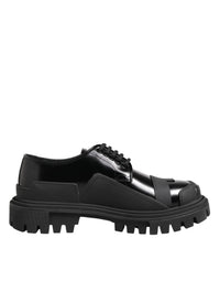 Dolce & Gabbana Dolce & Gabbana Black Patent Leather Trekking Derby Men's Shoes