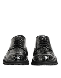 Dolce & Gabbana Dolce & Gabbana Black White Calfskin Chunky Derby Men's Shoes