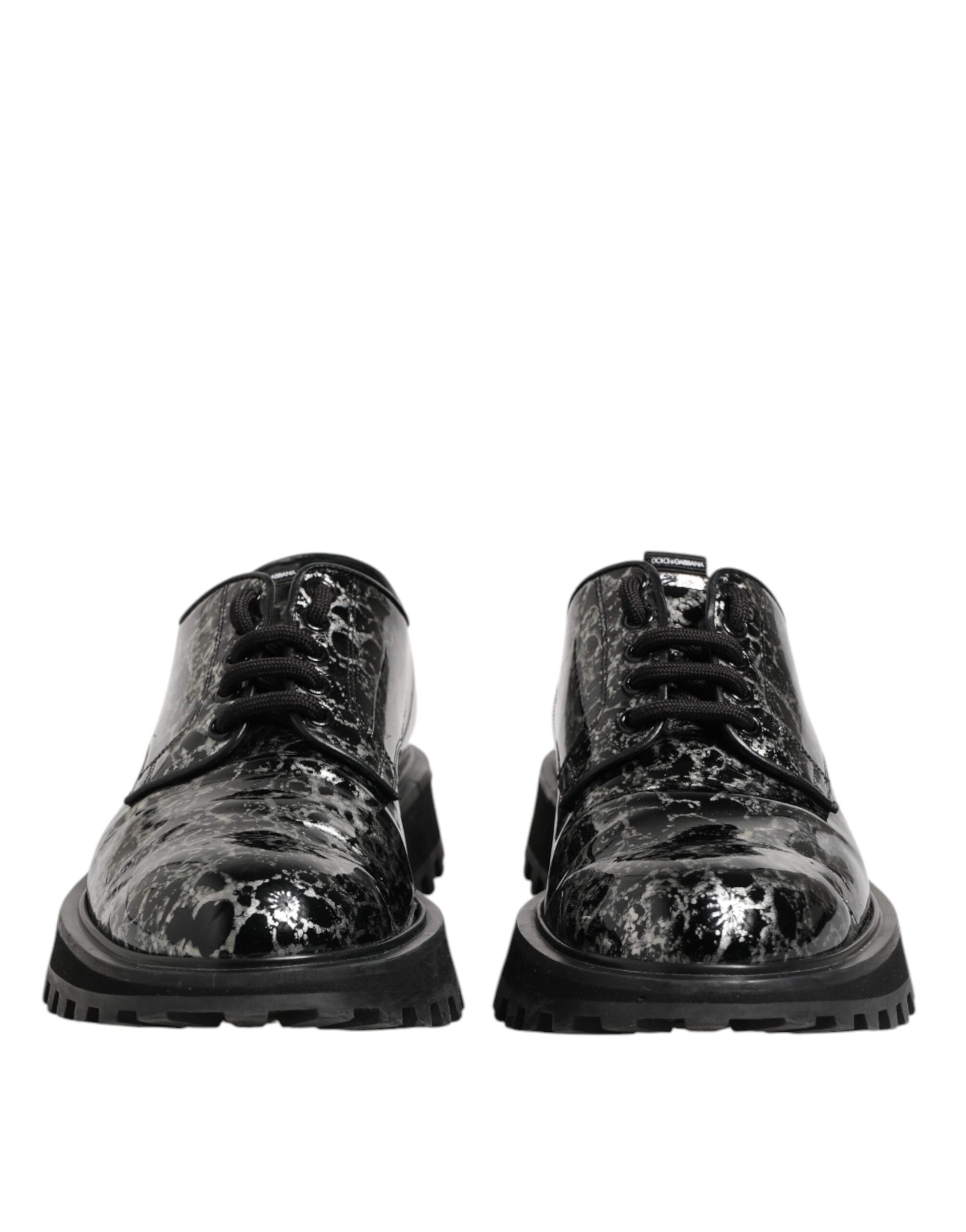 Dolce & Gabbana Dolce & Gabbana Black White Calfskin Chunky Derby Men's Shoes