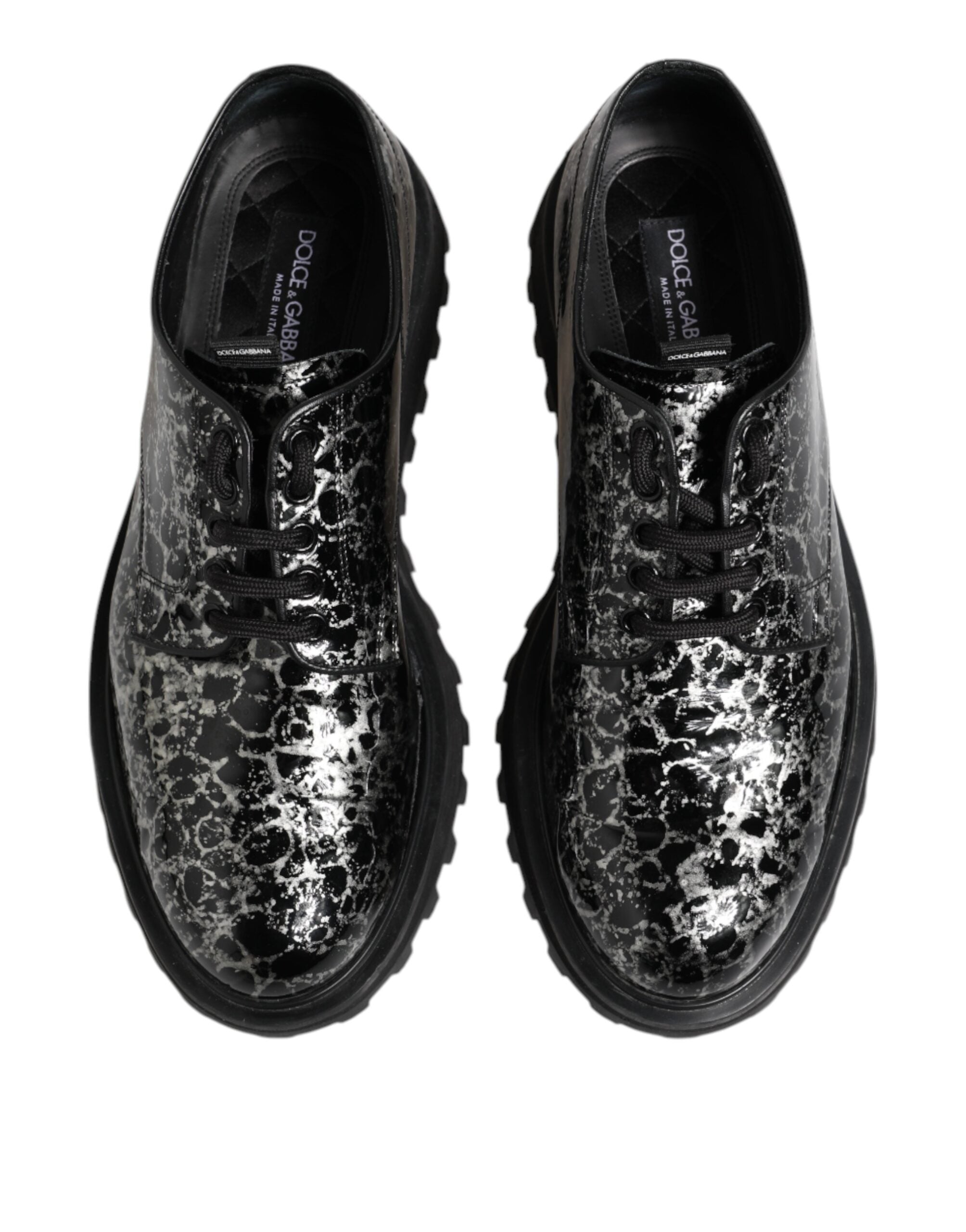 Dolce & Gabbana Dolce & Gabbana Black White Calfskin Chunky Derby Men's Shoes