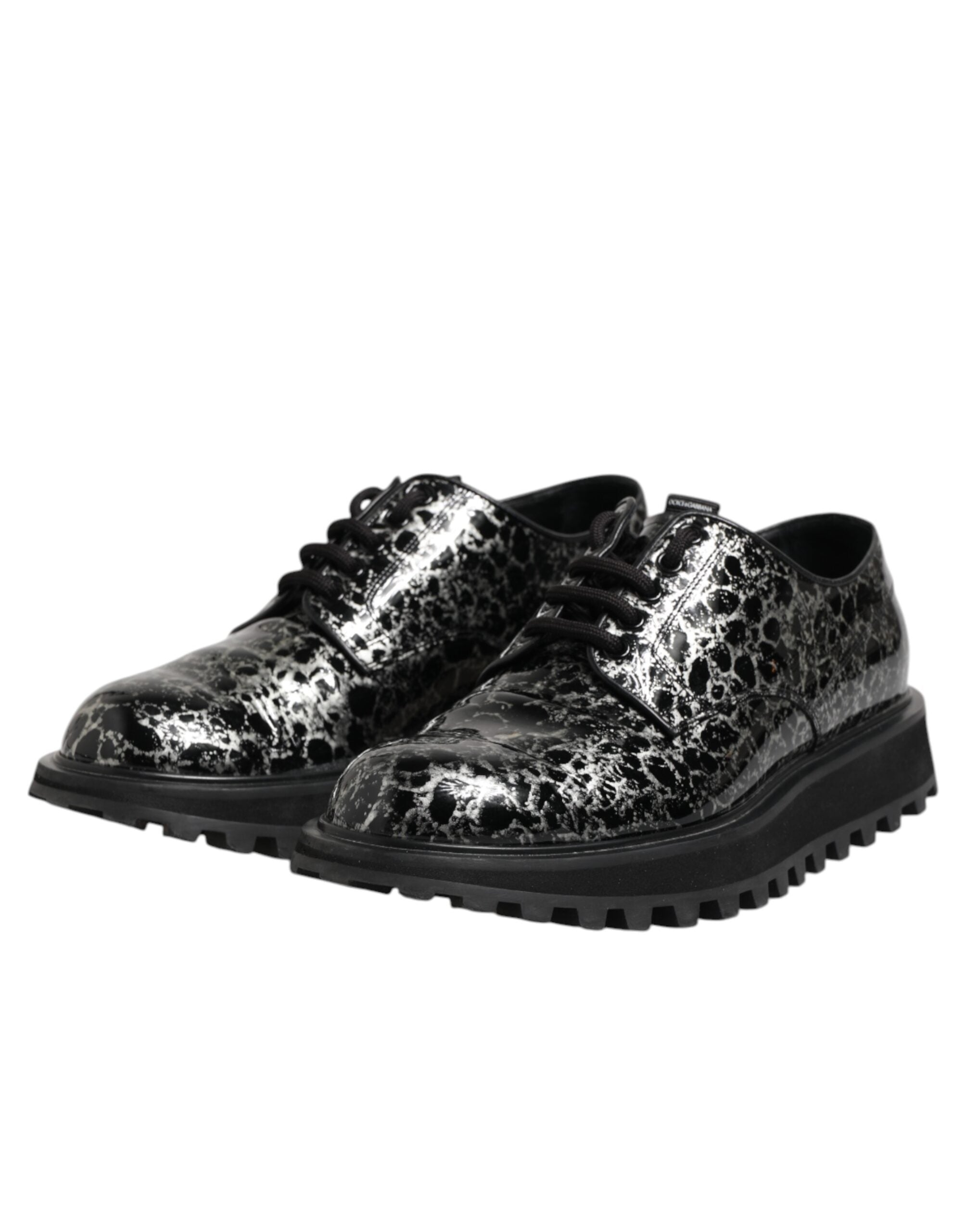 Dolce & Gabbana Dolce & Gabbana Black White Calfskin Chunky Derby Men's Shoes