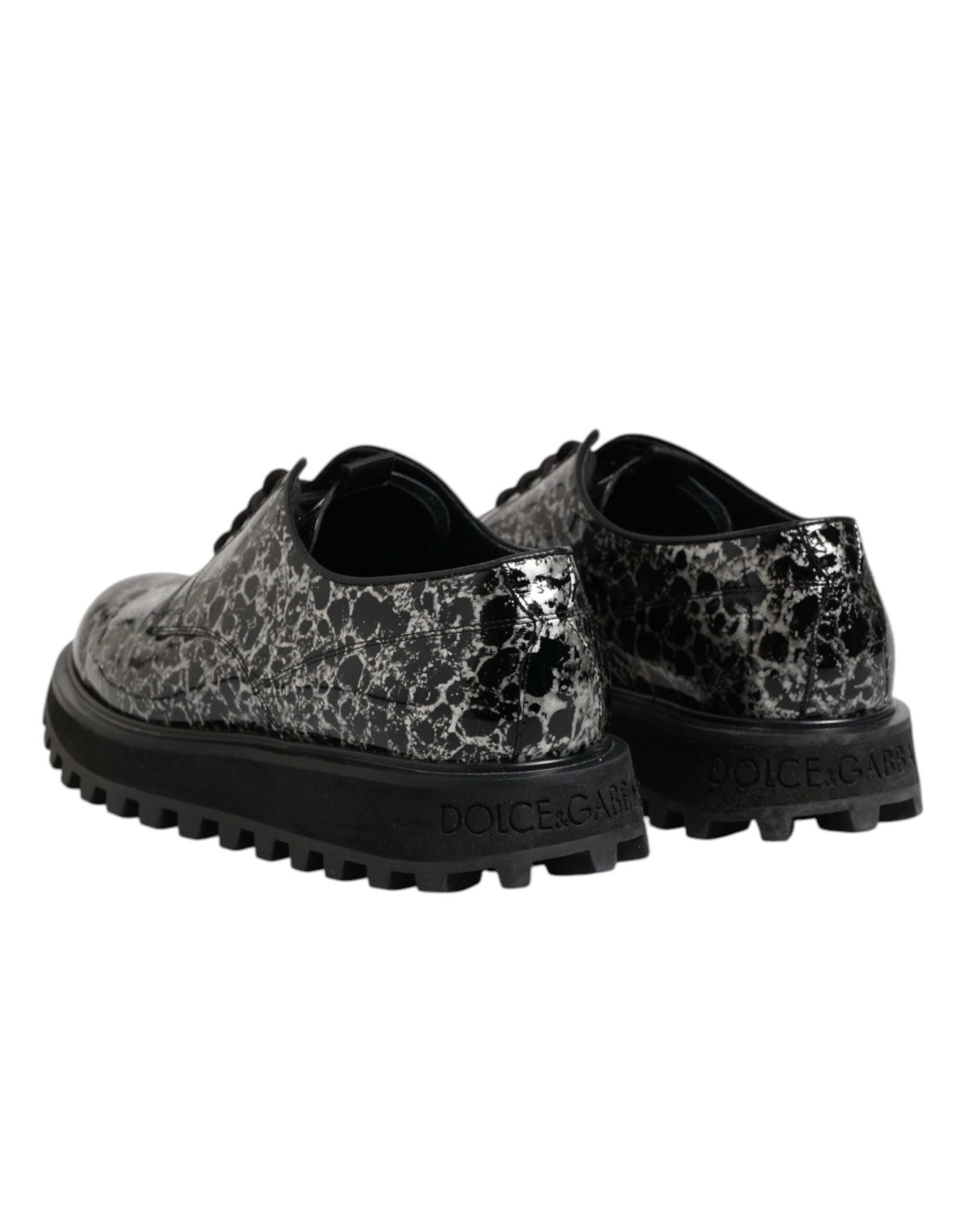 Dolce & Gabbana Dolce & Gabbana Black White Calfskin Chunky Derby Men's Shoes