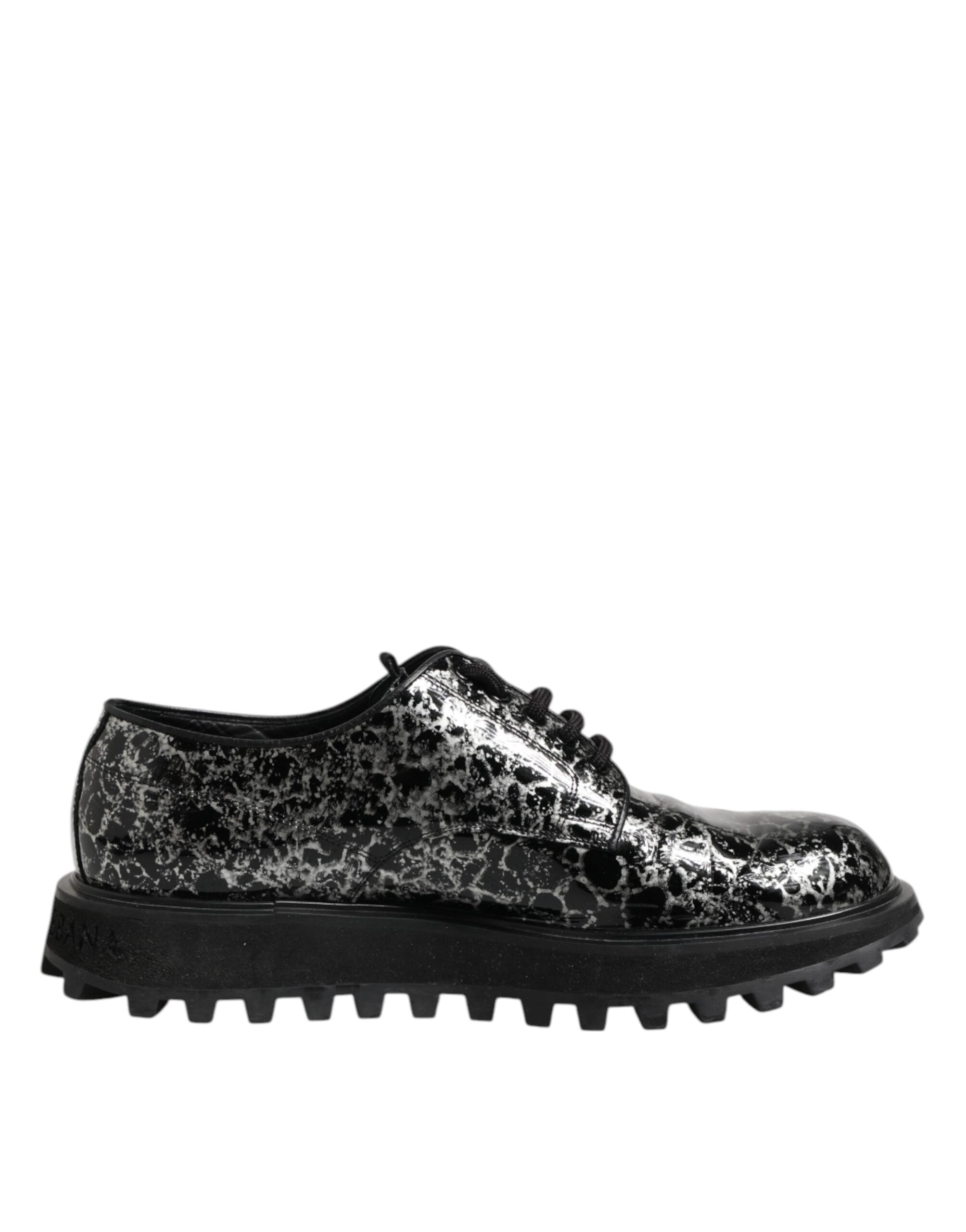 Dolce & Gabbana Dolce & Gabbana Black White Calfskin Chunky Derby Men's Shoes